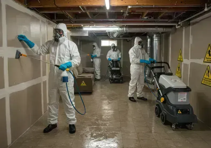 Basement Moisture Removal and Structural Drying process in Morris, MN